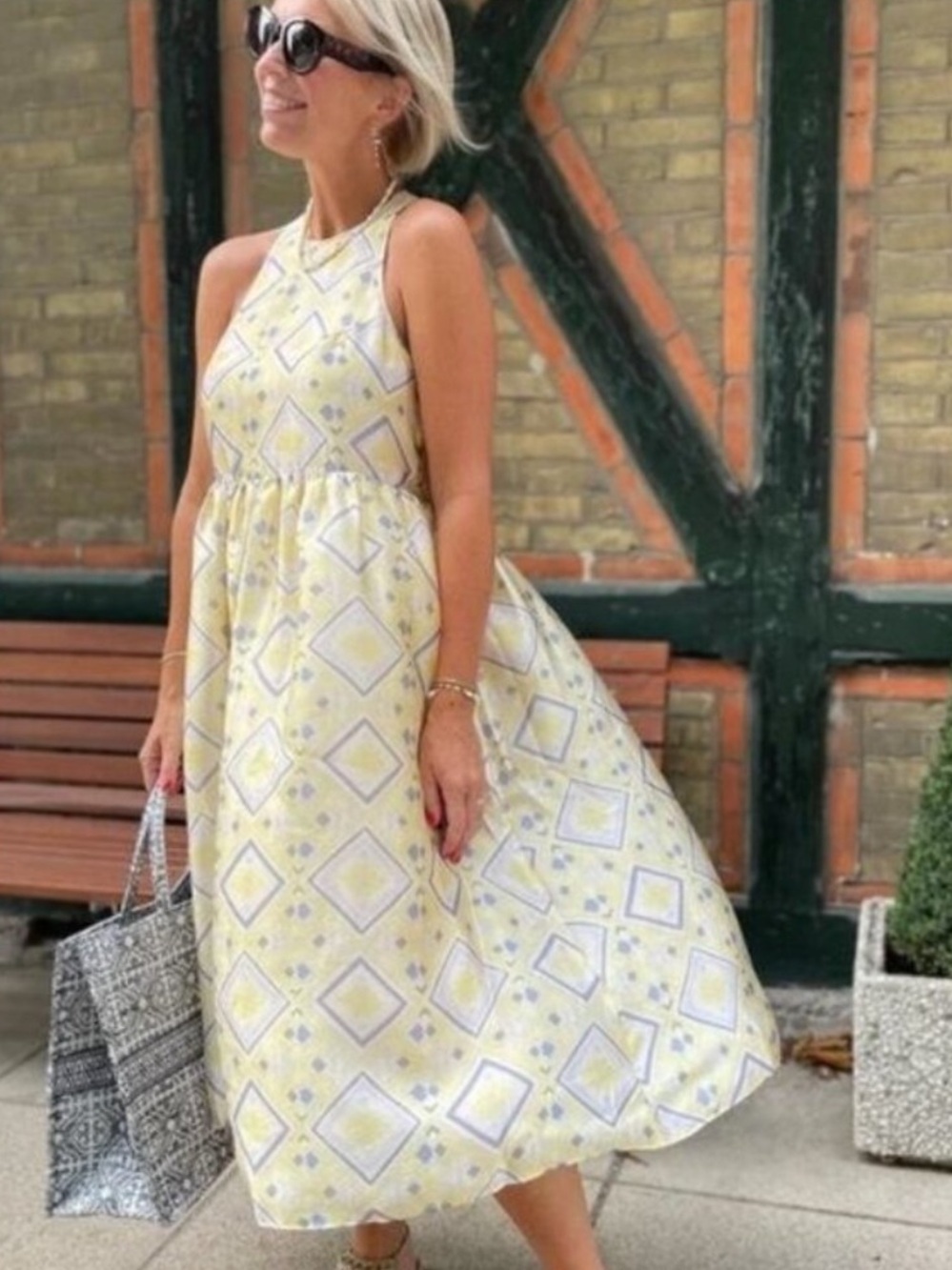 NWT Baum Und Pferdgarten Adeva Midi Dress Pastel Yellow Size S 36